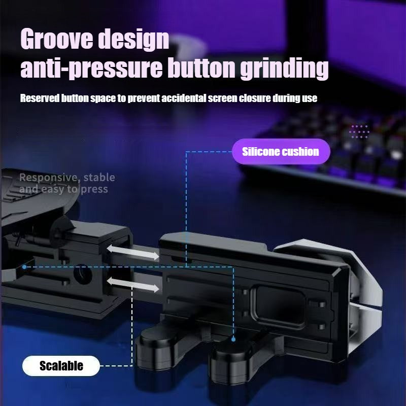 DY15 Mobile PUBG Game Trigger Aim Shooting ABS Alloy Key Button Six Finger Stretchable Sensitive Game Controller for IOS Android