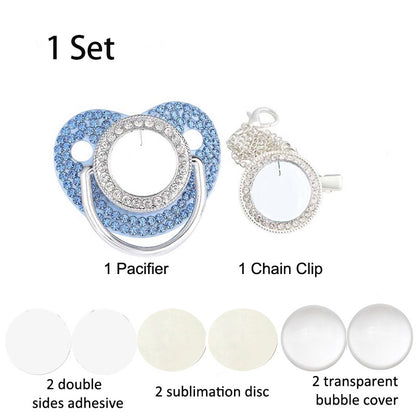 New Blank Baby Pacifier Clip Holder Set Personalized Newborn Dummy BPA Free Luxury Silicone Infant Teether Baby Soother