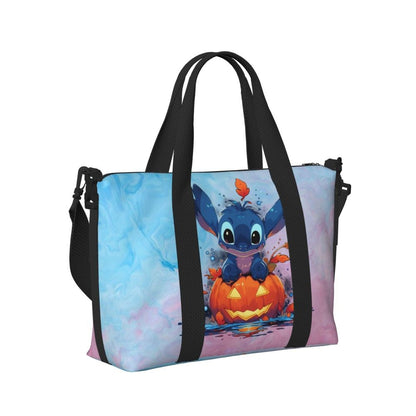 Custom Large SLilo And Stitch Cartoon Tote Bag Women Anime Shopping Shoulder Beach Gym Travel Bag