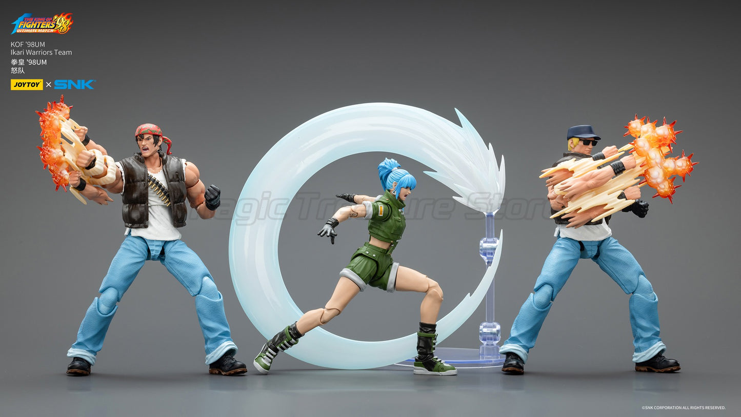 ?MT?JOYTOY Boneco de Ação 1/18 SNK KOF'98UM Ikari Warriors Team Ralf Jones Clark Still Leona Heidern Modelo de Brinquedo Presente
