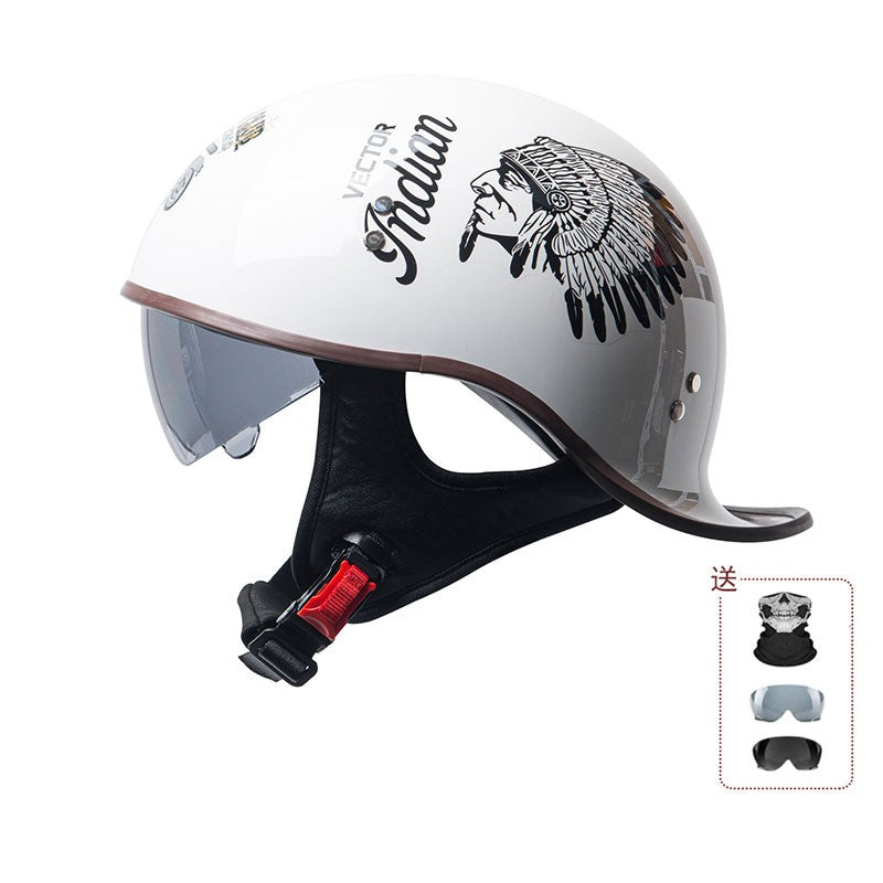 Certificação 3C da China, capacete de motocicleta novo, capacete coquinho retrô personalizado para homens e mulheres, leve, respirável, meio capacete.