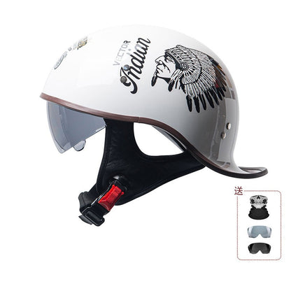 Certificação 3C da China, capacete de motocicleta novo, capacete coquinho retrô personalizado para homens e mulheres, leve, respirável, meio capacete.