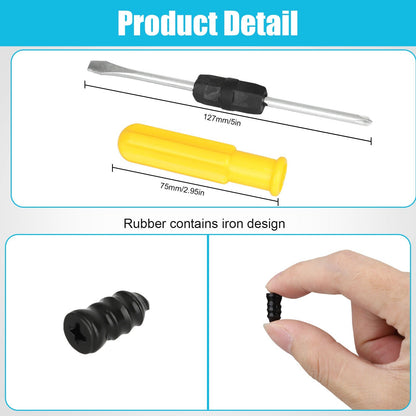 60 PEÇAS Prego de Borracha para Reparo de Pneu de Vácuo de Carro + Conjunto de Ferramentas com Caixa Prego de Carro para Reparo de Pneu de Moto com Chave de Fenda