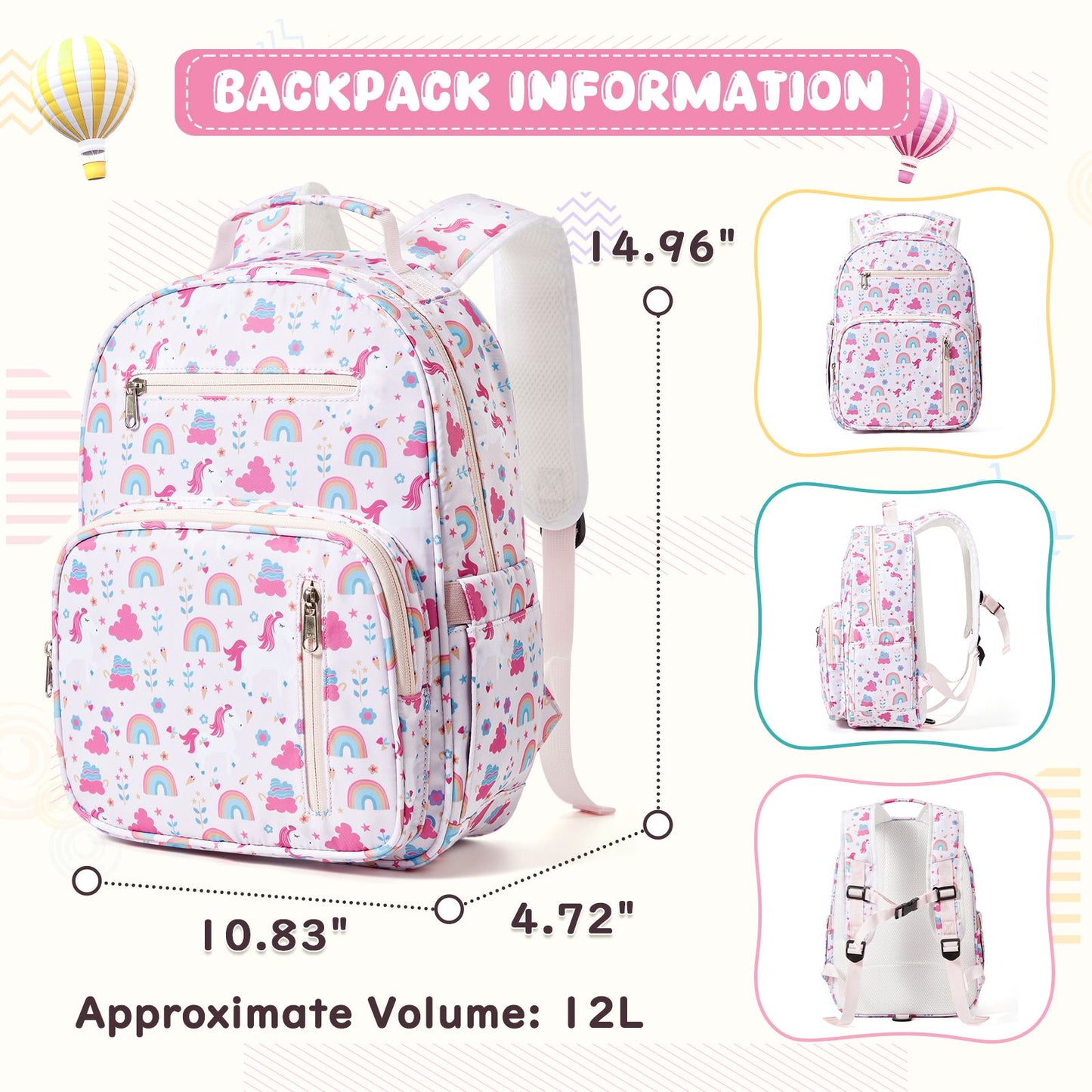 Mochila Infantil para Meninos e Meninas, Mochila Escolar Pré-escolar, Creche, Escola Primária, Jardim de Infância, Leve