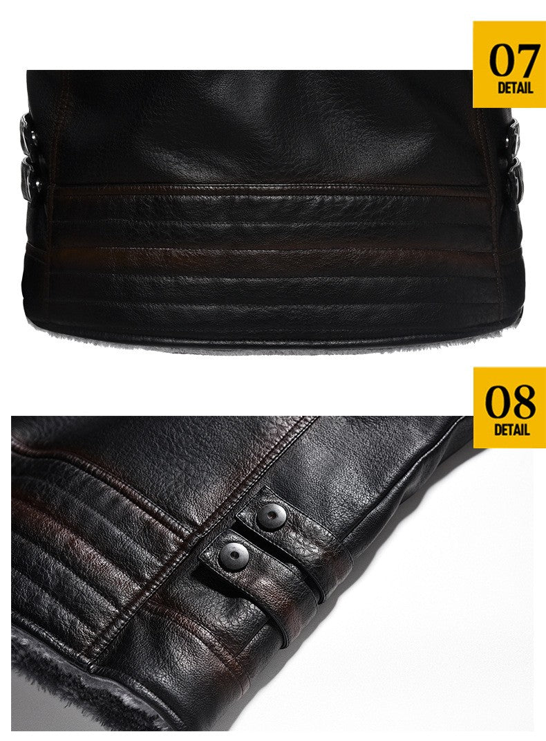 2024 Men Faux Leather Jacket High Quality Casual Zipper Fleece Warm Coats Winter Men Vintage Motorcycle Leather Jacket Men S-4Xl