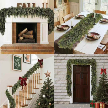 Christmas Garlands Artificial Green Pine Decoration Artificial Garland for Wreath Fireplace Tree Mantel Porch Indoor Stairs