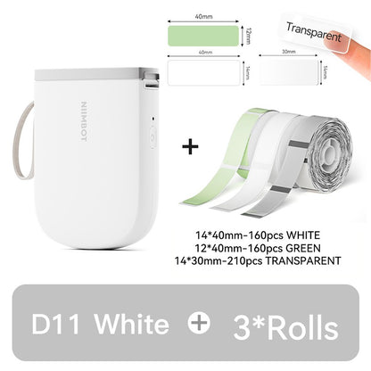 Mini Impressora de Etiquetas Portátil NIIMBOT D11 Nova Versão 300DPI Bluetooth Sem Fio Máquina de Etiquetas Impressora de Adesivos para Cozinha e Crachás