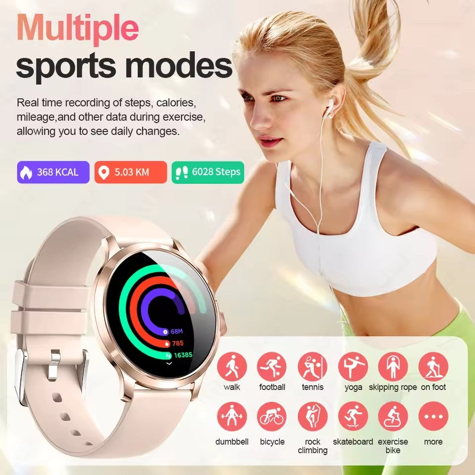 2026New Ultra Slim 1.32" HD AMOLED SmartWatch Women's Screen Always Display Time Heart Rate Calls HD High-end Fashion Smartwatch