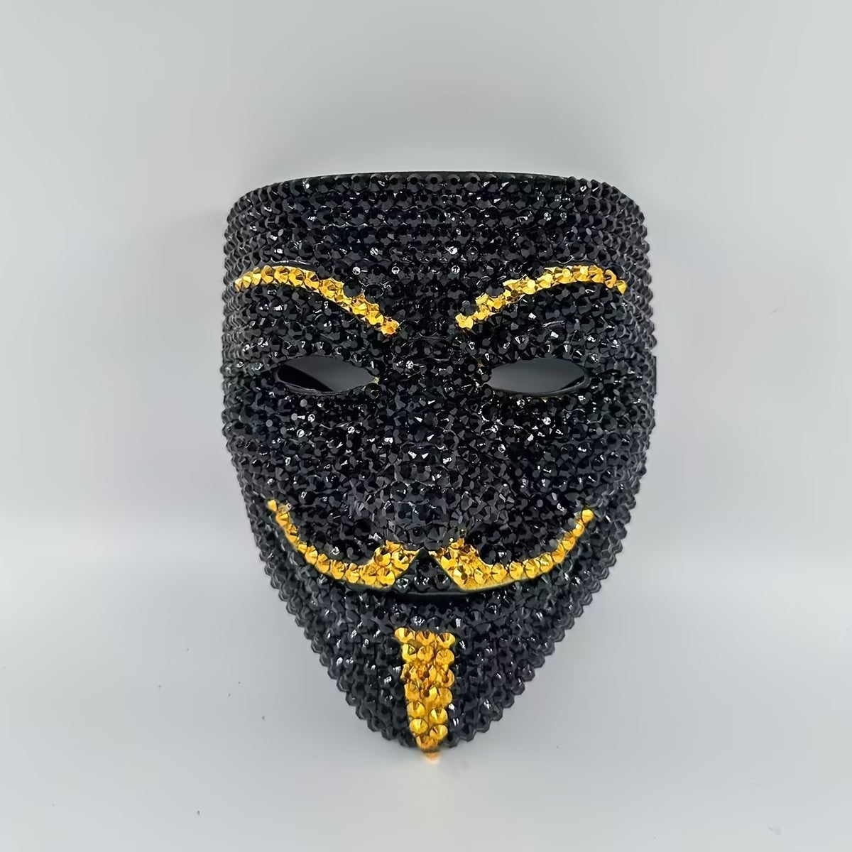 New DIY Handmade Rhinestone Party Mask, Masquerade Carnival Face Mask, Stage Performance Prop, Suitable for Men and Women
