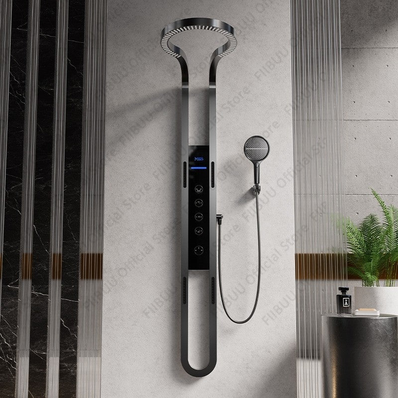Conjunto de Chuveiro de Luxo com Display Digital, Sistema de Chuveiro com Massagem de Água Pressurizada, Chuveiro Combo e Ducha de Mão, Acessórios de Banheiro