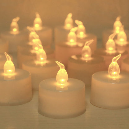 24/48Pcs Flameless LED Candle Lights Battery Powered Creative Wishing Tea Lamp Warm White Halloween Wedding Christmas Decoration