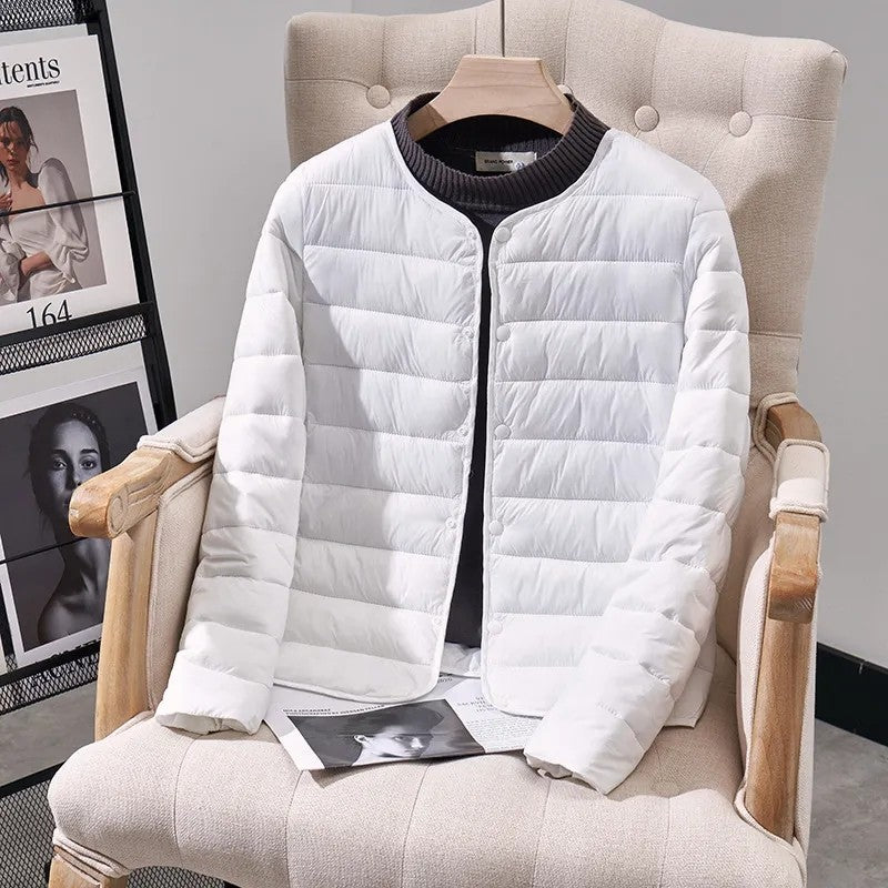 Women's Winter Parka 2025 Hooded Round Neck Down Cotton Jacket Ladies Korean Version Lightweight And Thin Loose Female Outerwear