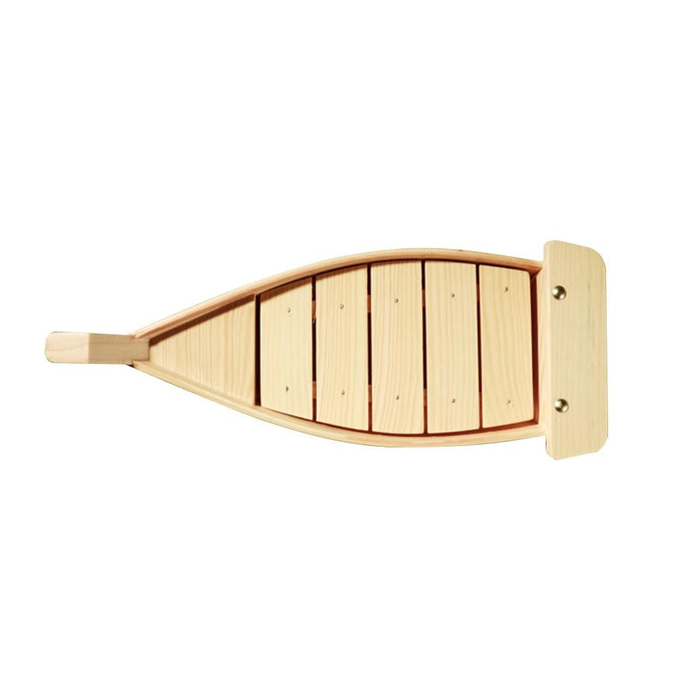 Japanese Style Wooden Ship Shaped Sushi Sashimi Tray Durable Creative Platter Cuisine Tableware Decoration Ornament