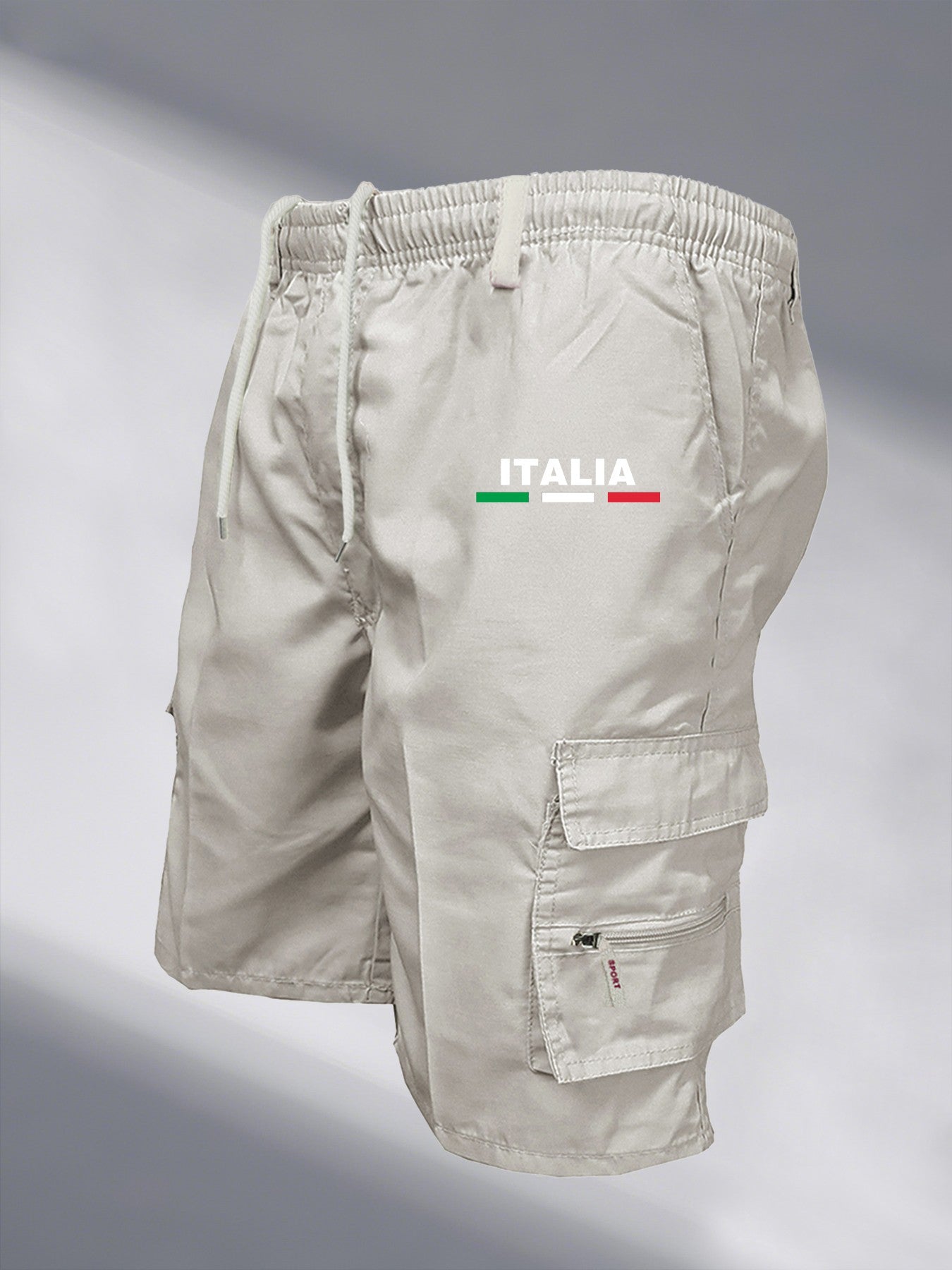 Men's Tactical Shorts Summer Casual Cargo Shorts Knee-length Multi-pockets Elastic Waist Work Hiking Overalls Short Pants Male