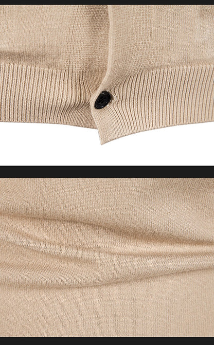 2024 M-5XL Autumn Men's Knitted Cardigan Thin V-neck Basic Elastic Slim Fit Thin Sweater Solid Color Casual Versatile Coat