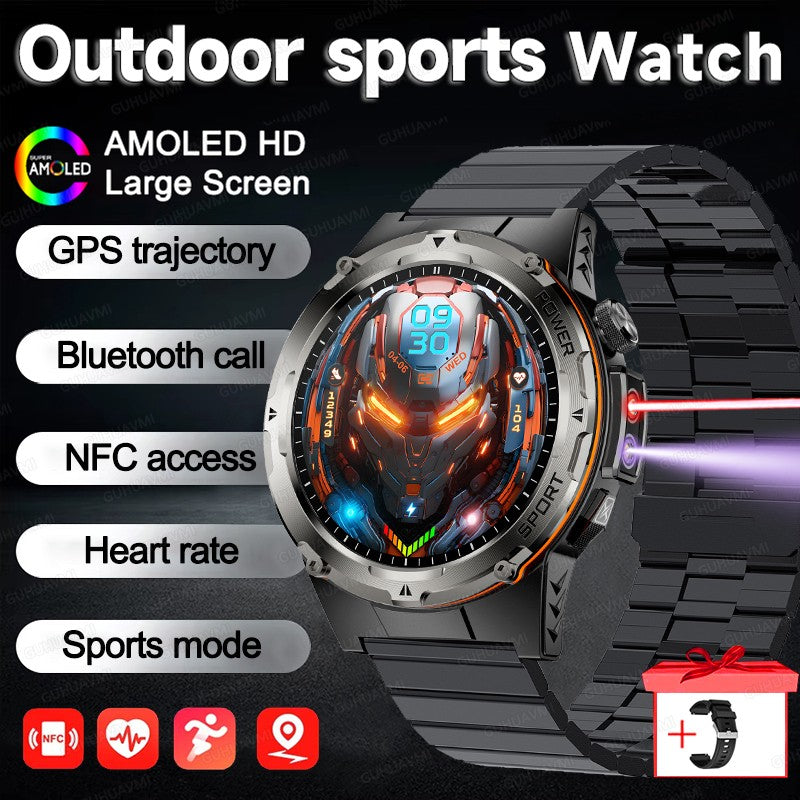 2026 Popular Outdoors GPS Sports Smart Watch Masculino Tela AMOLED Bússola à Prova D'água 500mAh NFC Chamada HD Smart Watch Para Homens T-REX 3
