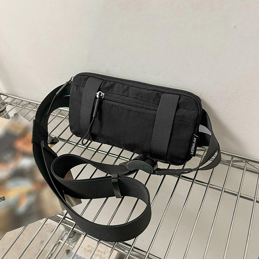 Chest Bag Pure Color Nylon Lightweight Sports Crossbody Bag Outdoor Fitness Running Waist Bag Cycling Fitn Phone Bag