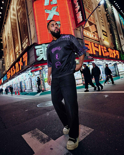 Young American oversized T-shirt summer new casual sports fitness quick drying breathable printed large mesh short sleeved shirt