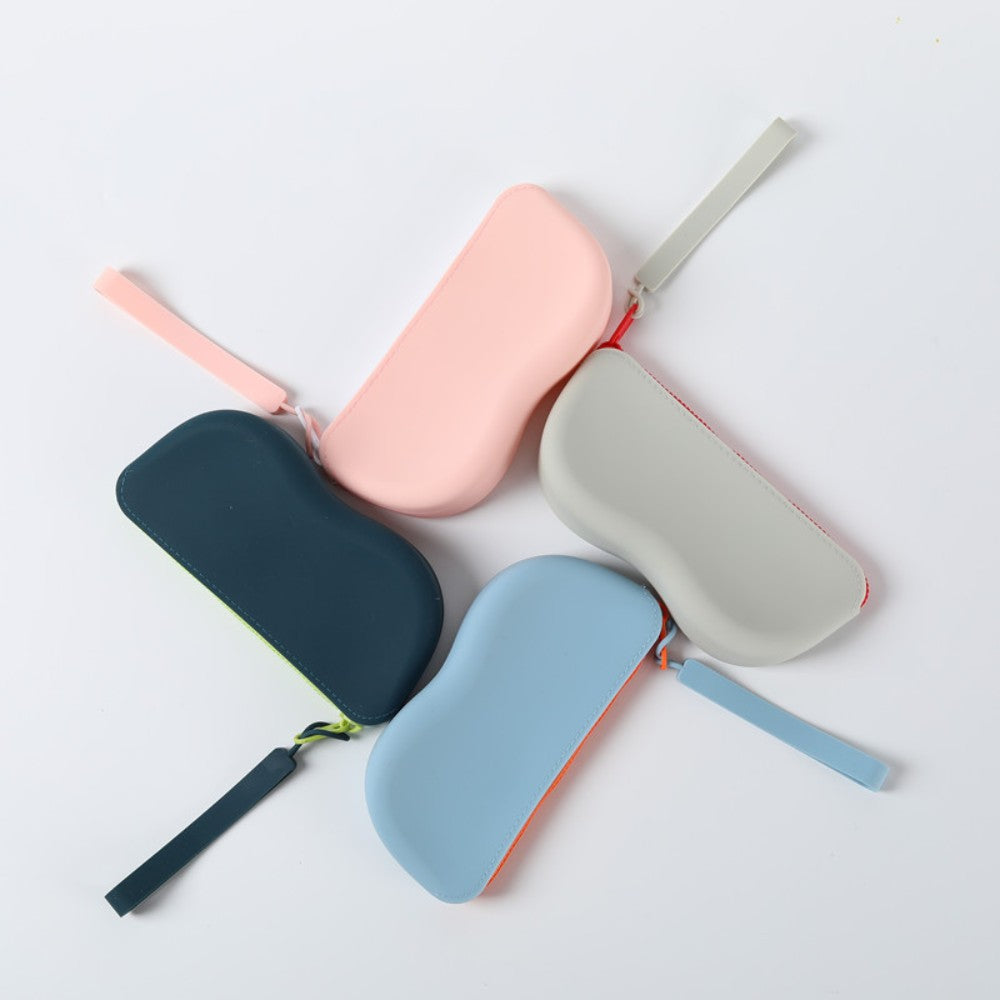 Soft Silicone Zipper Glasses Bag Storage Waterproof Bag Cosmetic Coin Bag for Women Girls Dustproof Glasses Box