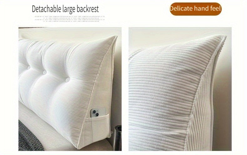 Casual Striped Wedge Floor Pillow Cushion with Side Storage Soft Fluffy Back Support Zippered Cover Hand Wash Gifts for Family