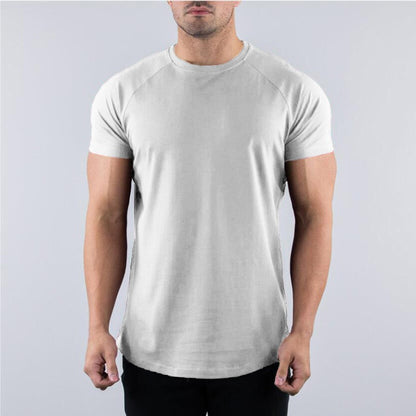 Men's Summer Skinny Casual T-Shirt Short Sleeve Tee Male Gym Fitness Sport Cotton Tops Man Running Workouts Sweatshirt Clothing