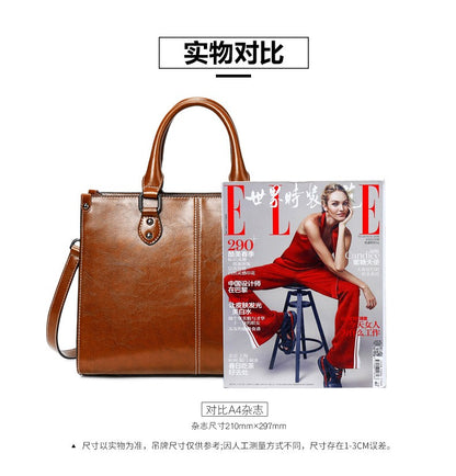 Women Handbag Cross body Shoulder Tote Bag Genuine Leather Shopping Fashion Office Female Real Cowhide Messenger Top Handle Bags