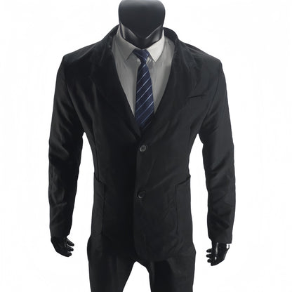 Men's Jacket Thin New Smart Casual Suit Suede Slim Jacket with Lining Single Breasted Coat European Size M-XXL