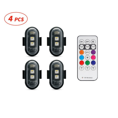 Acessórios de LED para Moto, Luzes Estroboscópicas RGB APP e Controle Remoto para Motocicleta, LED à Prova D'água para Moto