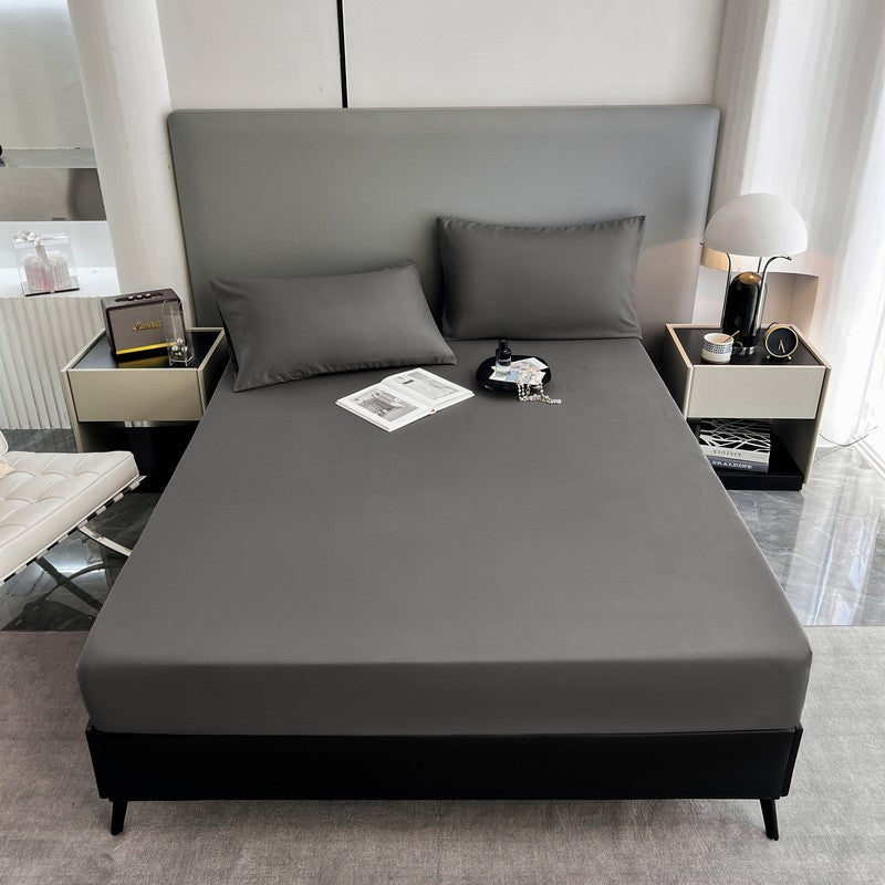 A 3-piece solid-color bed cover and pillowcase set, including 1 bed cover +2 pillowcases (without cores), machine washable