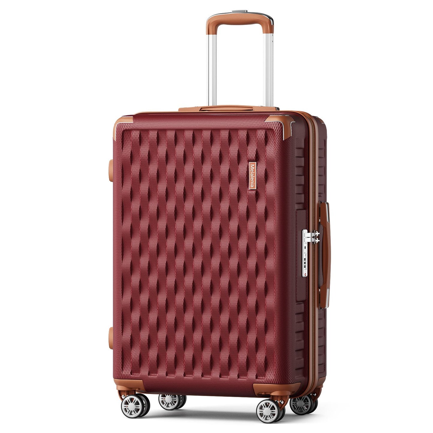 Melalenia Luggage, Hard Shell ABS Suitcase with TSA Lock with Spinner Wheel, Lightweight Checked Medium Luggage for Travel