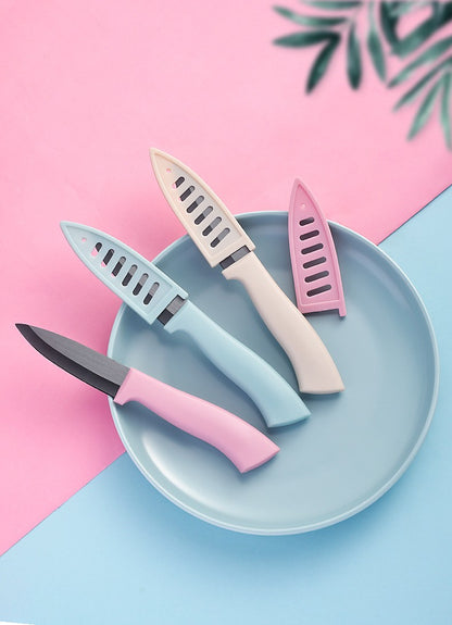 Ceramic Knives 4 Inch Paring Fruit Ceramic Chef Knives Baby Food Knife Rust-Free Oxidation-Resistant Fruit Knife With Cover