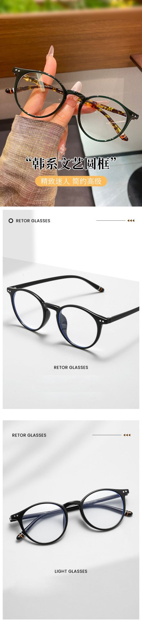 KANSEPT Retro Round Men and Women Optical Prescription Glasses Myopia Hyperopia Progressive Eyewear Eyepieces for Reading Lenses