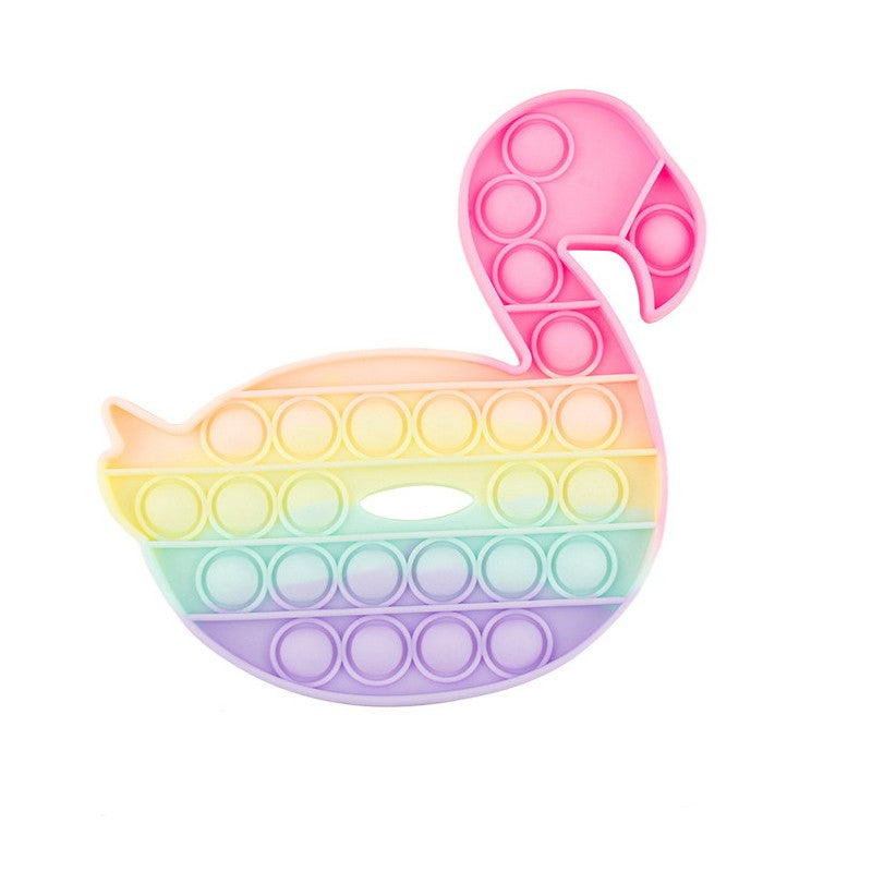 1-5PCS Rainbow Silicone Decompression Toys Cute Styles Bubble Finger Game Stress Relief Squeeze Sensory Toys Fun Party Favors