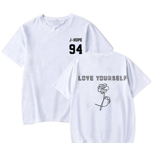 2025 Summer BTS LOVE YOURSELF Tear T-shirt Short-sleeved Casual Fan Top for Both Men and Women