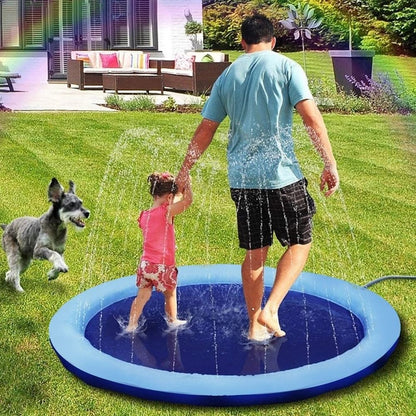Piscina Inflável para Cães Tapete Aspersor para Cães Tapete de Resfriamento para Cães Brinquedo Interativo para Cães Chafariz Almofada de Aspersão para Animais de Estimação