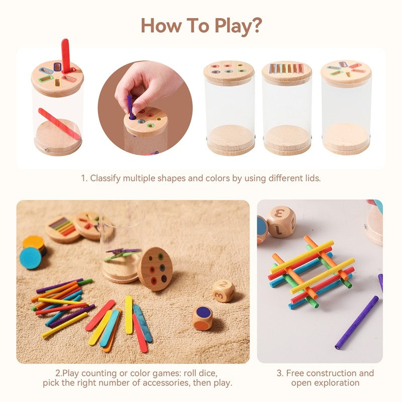 Montessori The Baby Toys Silicone Educational Toys Cognitive Toys Color Matching Bucket Toddler Toys Sensor Game Baby Games