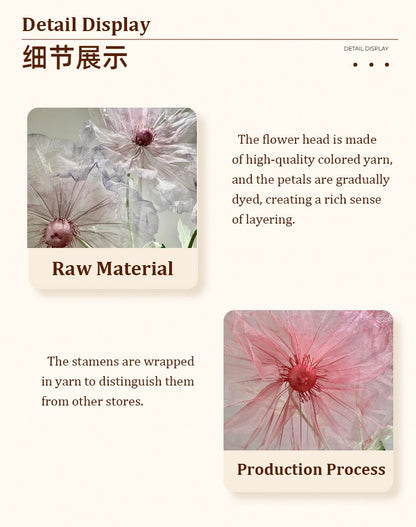 190cm Artificial Flowers Wedding Decor Props Road Lead Flower Silk Yarn Flower Poppy Window Display Garden Decoration Home Decor