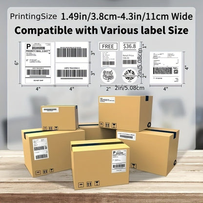 Portable Thermal Label Printer D100 Bluetooth Inkless Printer Compatible With iPhone Android Mac Window For Office School