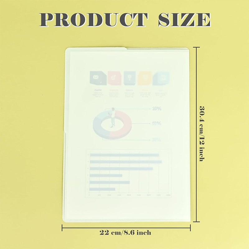 8pcs A4 Letter Size Plastic Clear Cut Flush Folder Document Protector for Home School Office Supplies