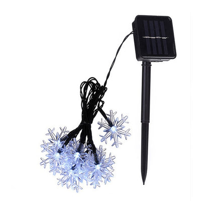 12m Solar Snowflake LED String Lights Fairy Lights Garland Outdoor New Year Christmas Tree Home Garden Decorations Lamp