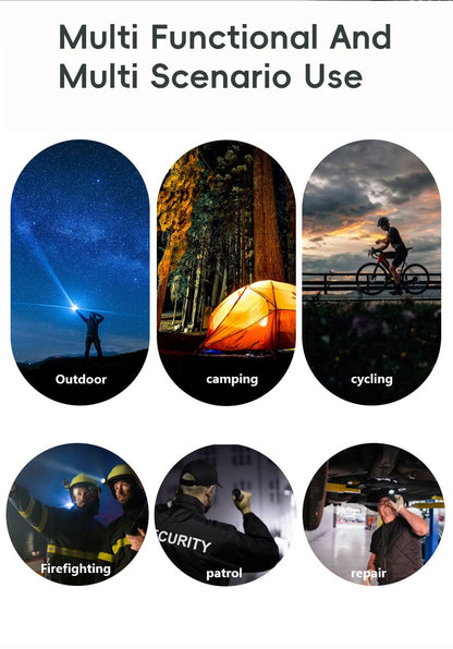 Super Bright Spotlight Long Range LED Flashlight With 26800 Parallel Battery Rechargeable Lamp Tactical Torch Waterproof Lantern