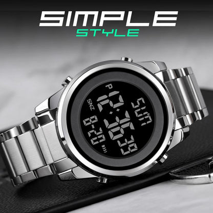 SKMEI Luxury Waterproof Watch for Men Stainless Steel Electronic Sports Digital Mens Wristwatches Man Clock Reloj Masculino 1611