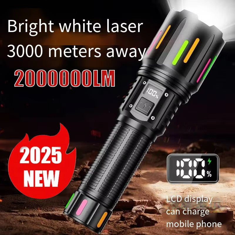 Super Powerful LED Flashlight 1000000LM High Power Torch Strong Light 800W Led Flash Light Rechargeable Hunting Tactical Lantern