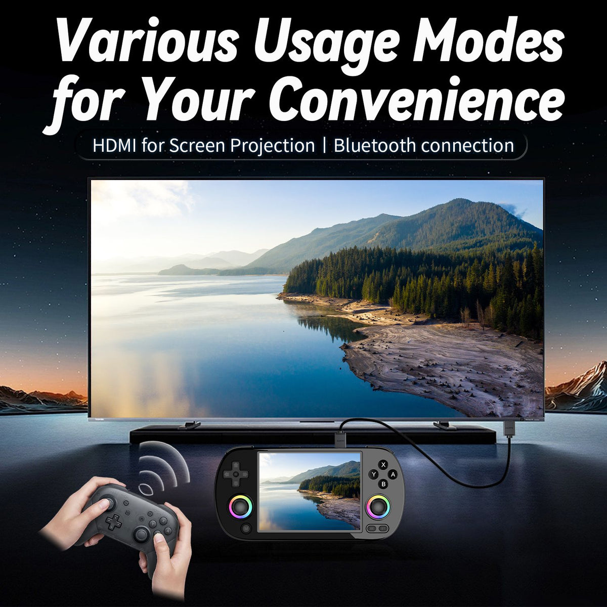 Anbernic RG40XXH 64-bit Linux Retro Handheld Game Console 4.0 IPS Screen Supports 5G Bluetooth HD Output