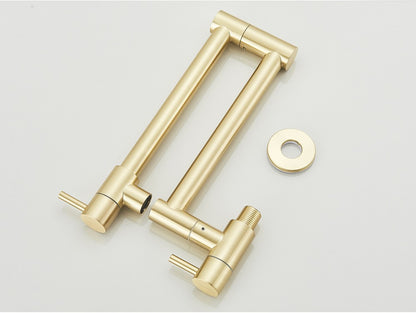 Brushed Gold Rotated Kitchen Sink Faucet Cold Water Tap Brass Basin Sink Swivel Faucets Wall Mounted Faucet