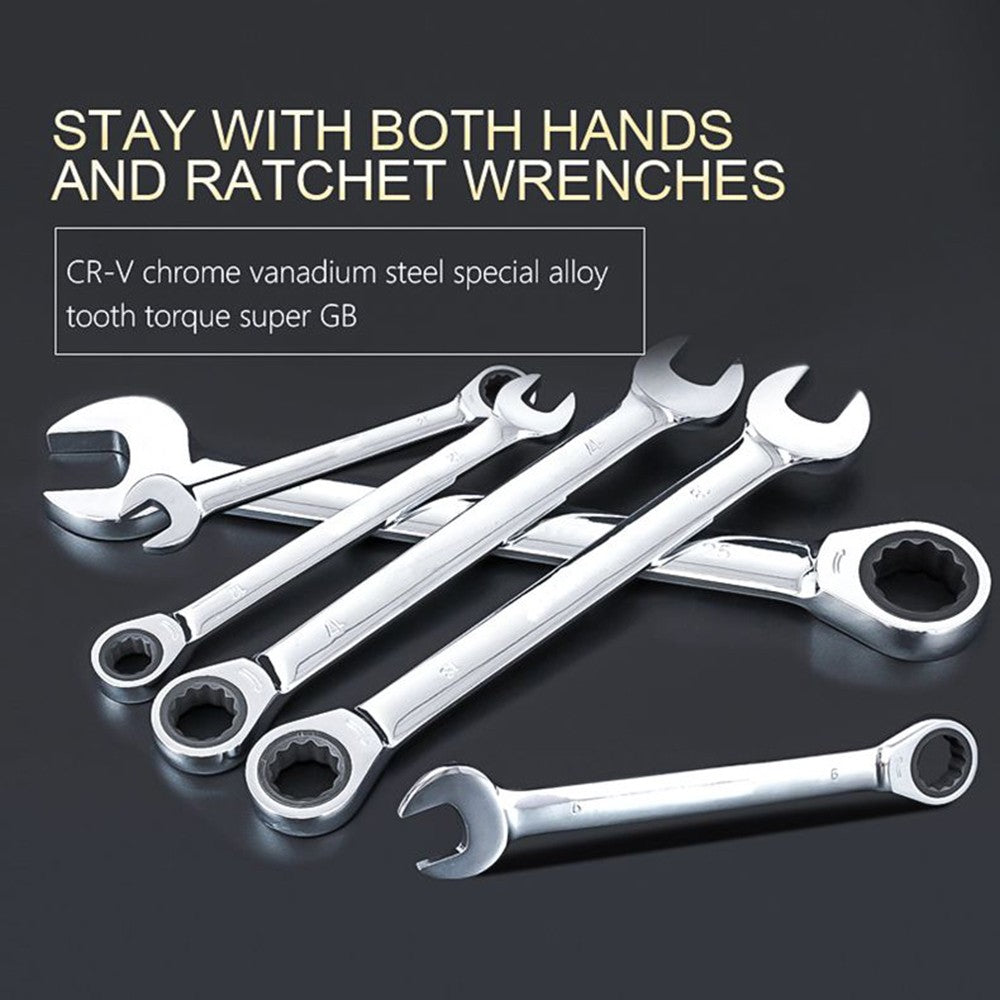 Ratchet Combination Metric Wrench Set Hand Tools Torque Gear Socket Nut Tools A Set of Key