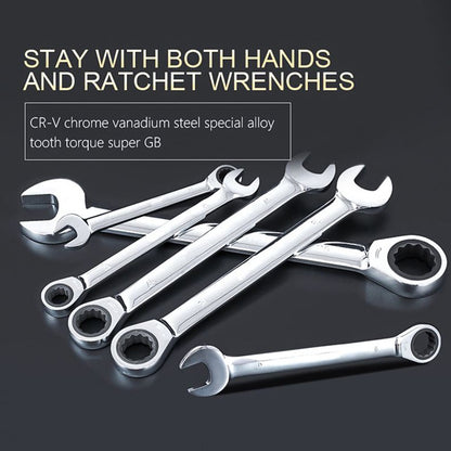 Ratchet Combination Metric Wrench Set Hand Tools Torque Gear Socket Nut Tools A Set of Key
