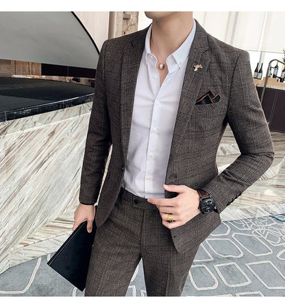 Blazer Plus Size 7XL Men's Blazer Fashion Business Italian Style Linen Leisure Wedding for Office Workers Assembling A Blazer