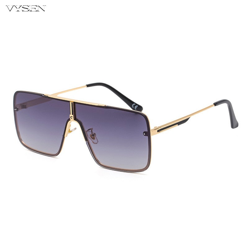 Óculos de sol quadrados oversized para homens, armação grande, 2025, design de marca de luxo, armação de metal, óculos de sol masculinos, óculos retrô