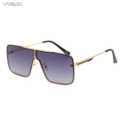 Óculos de sol quadrados oversized para homens, armação grande, 2025, design de marca de luxo, armação de metal, óculos de sol masculinos, óculos retrô